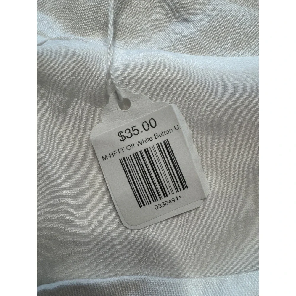 HYFVE Off‎ White Button Up Square Neck Cropped Vest Top Women Size M - Picture 4 of 5